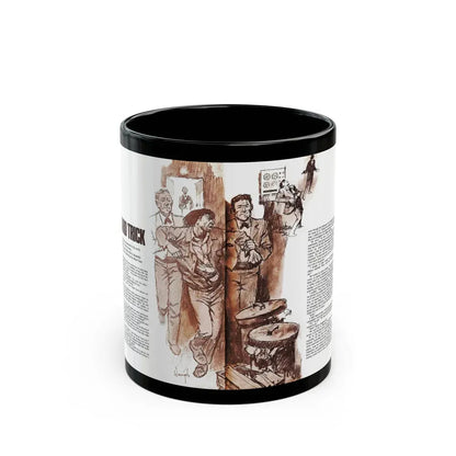 Card Trick, Man magazine, October 1971 - Black Coffee Mug 11oz - Go Mug Yourself