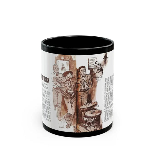 Card Trick, Man magazine, October 1971 - Black Coffee Mug 11oz - Go Mug Yourself