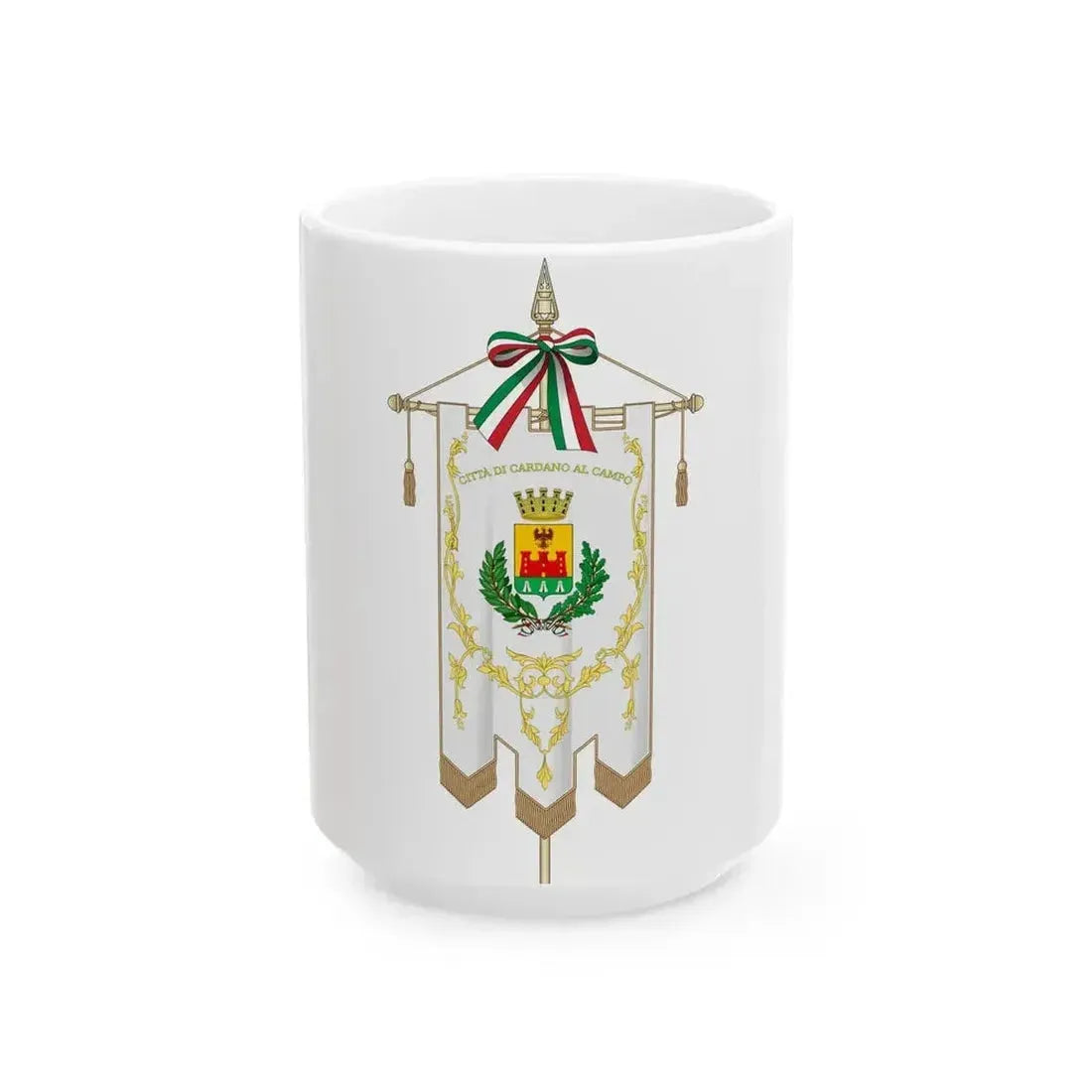 Cardano al Campo-Gonfalone (Italy) White Coffee Mug 15oz - Go Mug Yourself