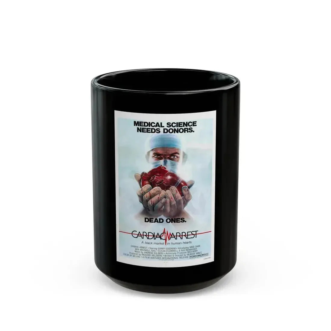 CARDIAC ARREST 1980 Movie Poster - Black Coffee Mug 15oz - Go Mug Yourself