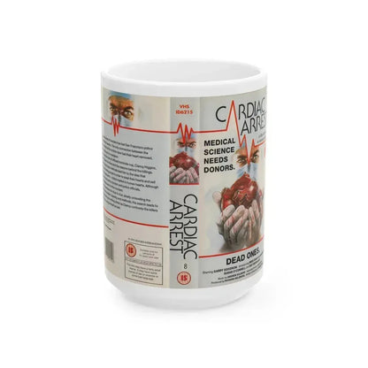CARDIAC ARREST HORROR (VHS COVER) - White Coffee Mug 15oz - Go Mug Yourself