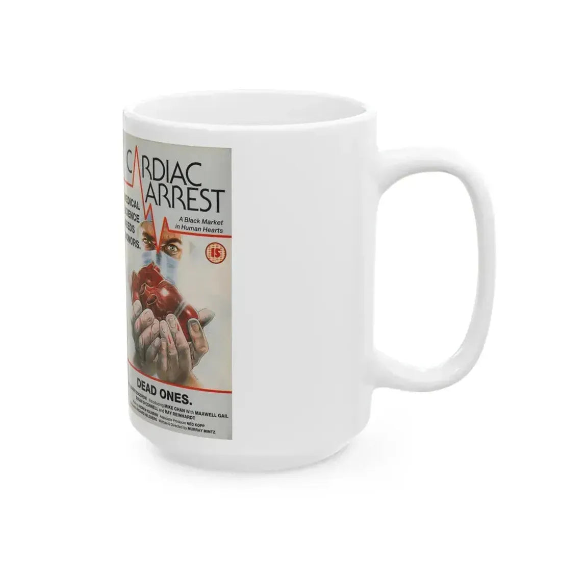 CARDIAC ARREST HORROR (VHS COVER) - White Coffee Mug - Go Mug Yourself