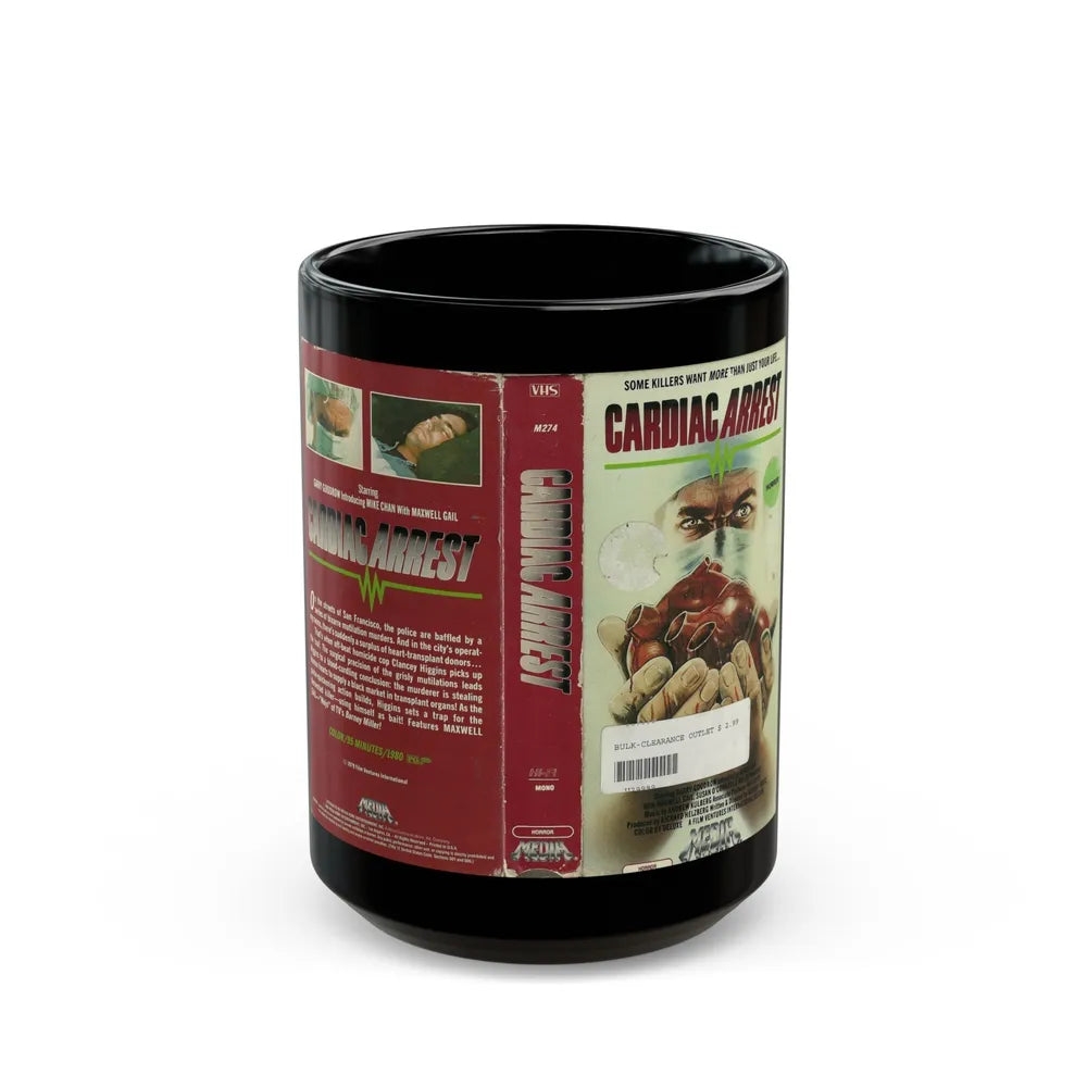 CARDIAC ARREST (VHS COVER) - Black Coffee Mug-15oz-Go Mug Yourself