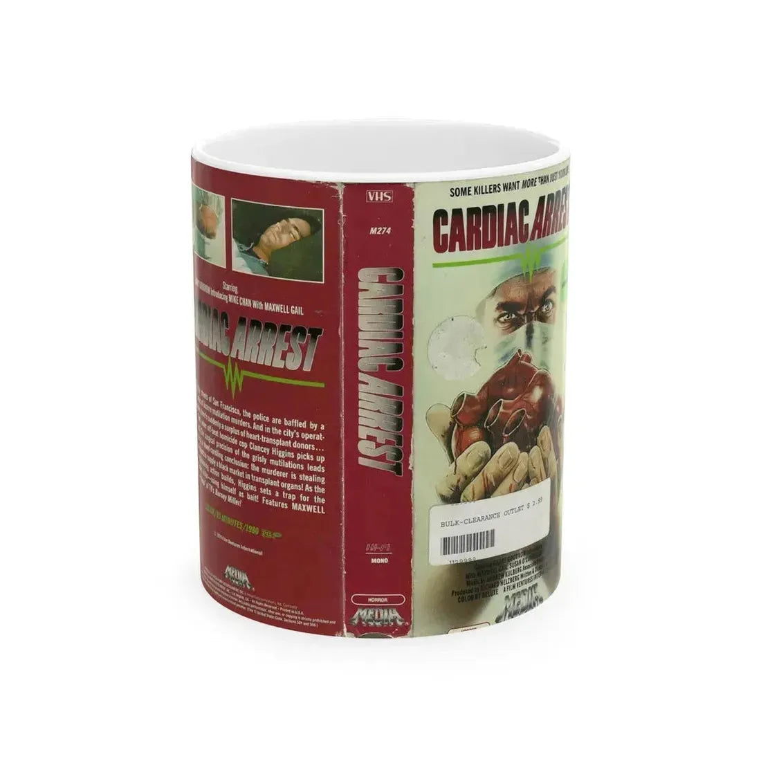 CARDIAC ARREST (VHS COVER) - White Coffee Mug 11oz - Go Mug Yourself