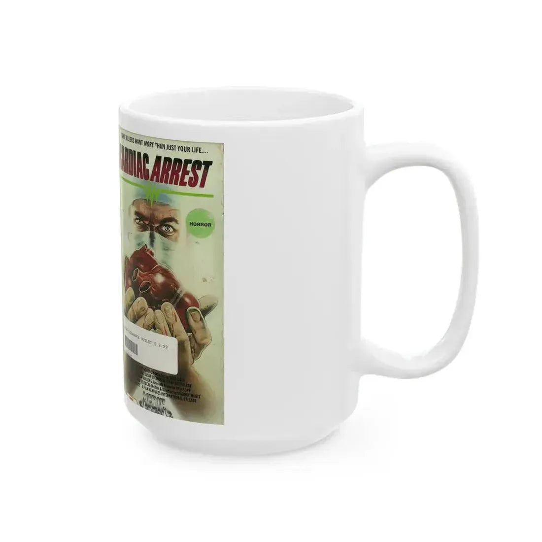 CARDIAC ARREST (VHS COVER) - White Coffee Mug - Go Mug Yourself