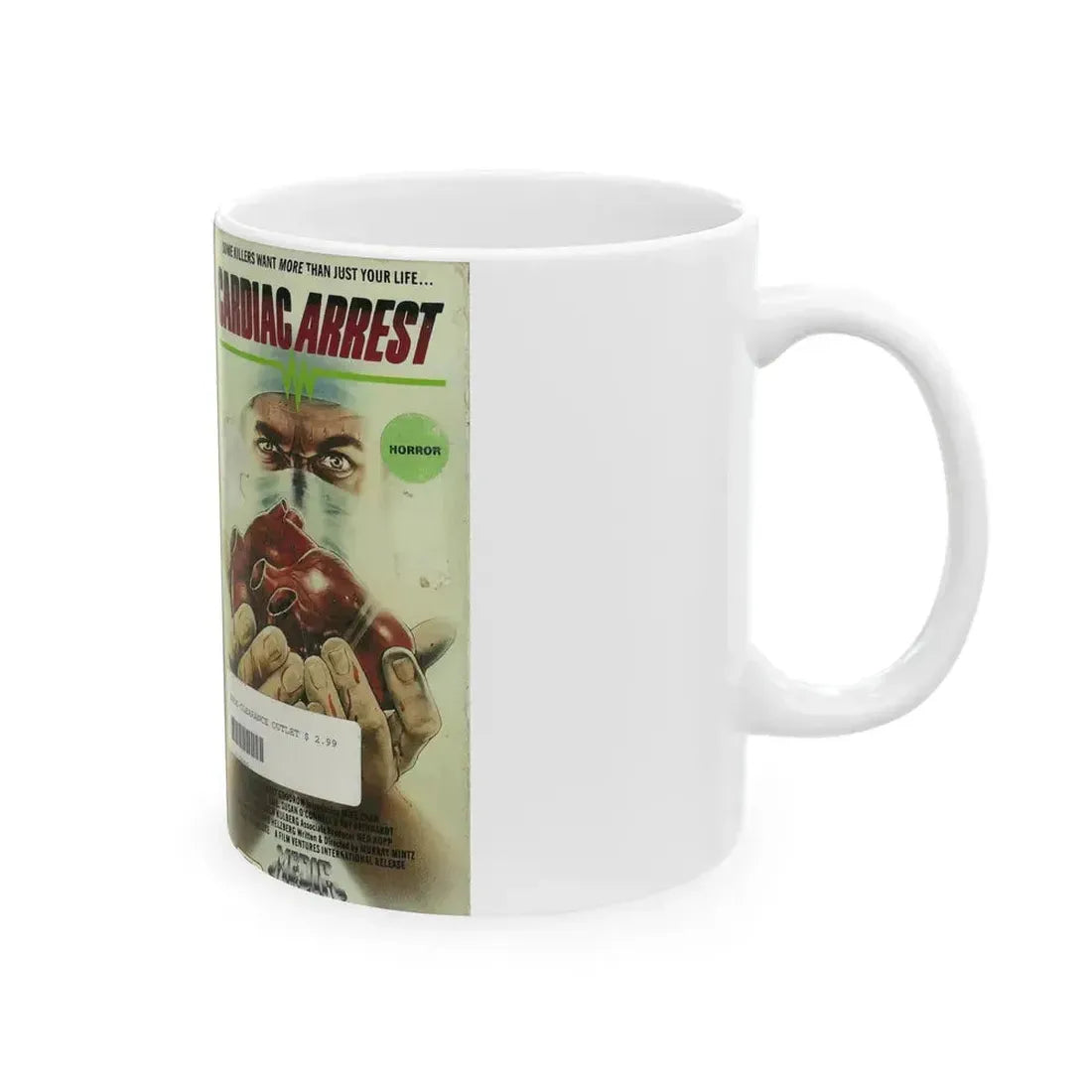 CARDIAC ARREST (VHS COVER) - White Coffee Mug - Go Mug Yourself