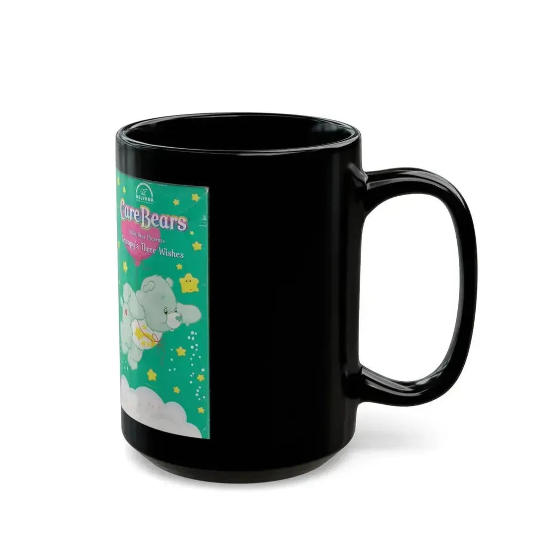 CARE BEARS GRUMPYS THREE WISHES (VHS COVER) - Black Coffee Mug - Go Mug Yourself