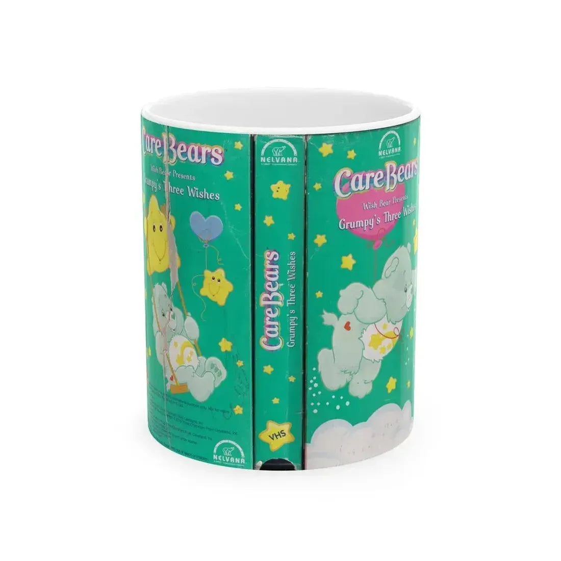 CARE BEARS GRUMPYS THREE WISHES (VHS COVER) - White Coffee Mug 11oz - Go Mug Yourself