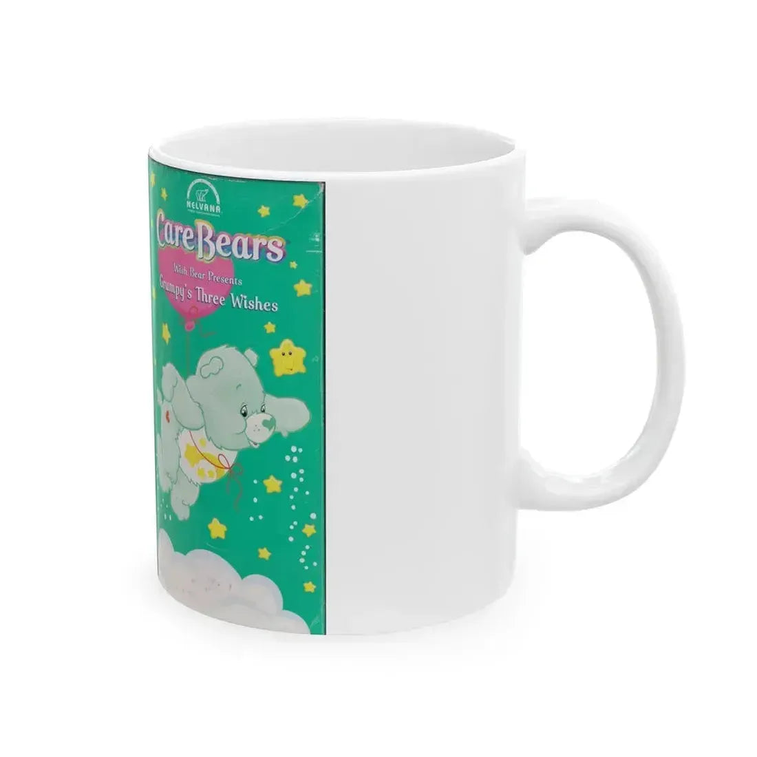 CARE BEARS GRUMPYS THREE WISHES (VHS COVER) - White Coffee Mug - Go Mug Yourself