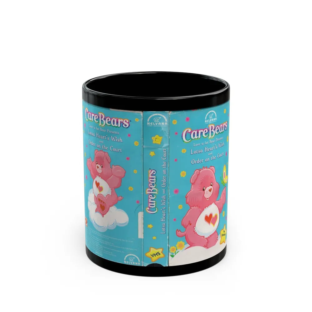 CARE BEARS LOTSA HEARTS WISH (VHS COVER) - Black Coffee Mug-11oz-Go Mug Yourself