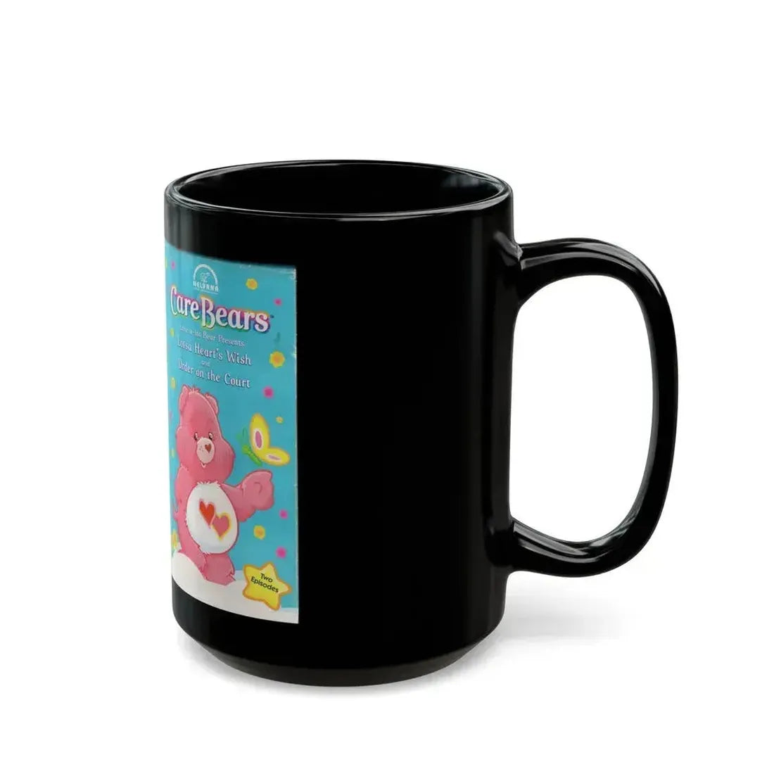 CARE BEARS LOTSA HEARTS WISH (VHS COVER) - Black Coffee Mug - Go Mug Yourself