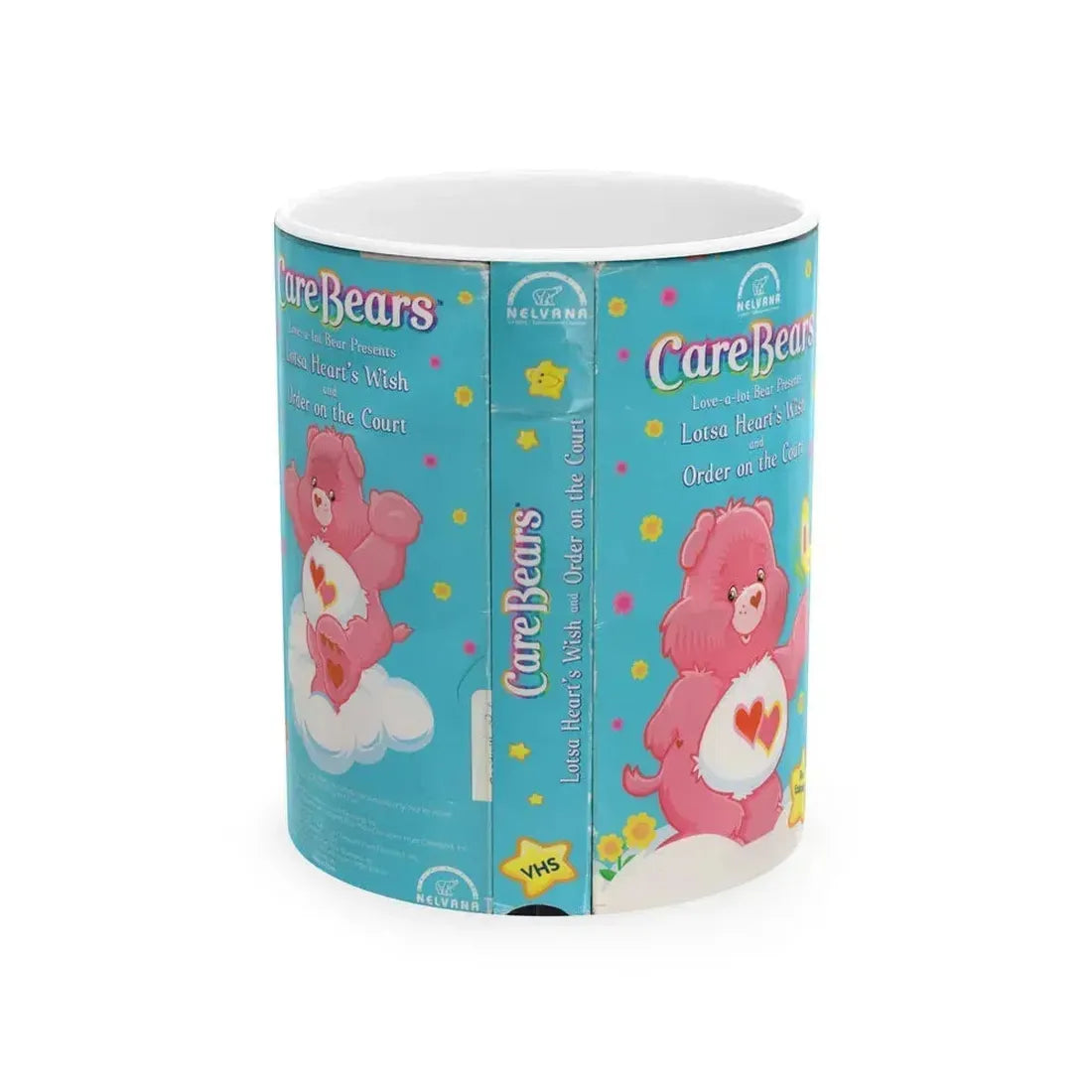 CARE BEARS LOTSA HEARTS WISH (VHS COVER) - White Coffee Mug 11oz - Go Mug Yourself