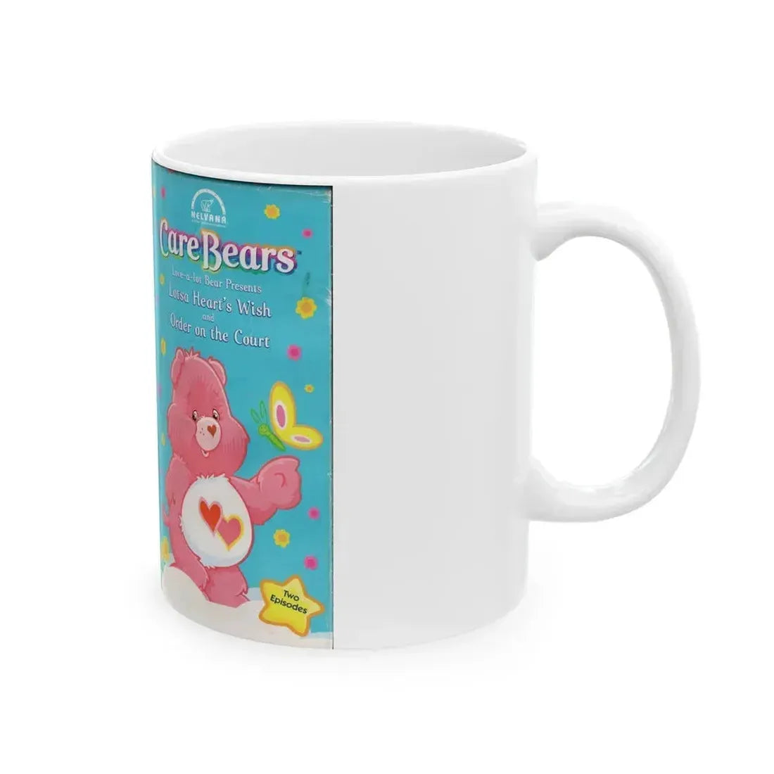 CARE BEARS LOTSA HEARTS WISH (VHS COVER) - White Coffee Mug - Go Mug Yourself