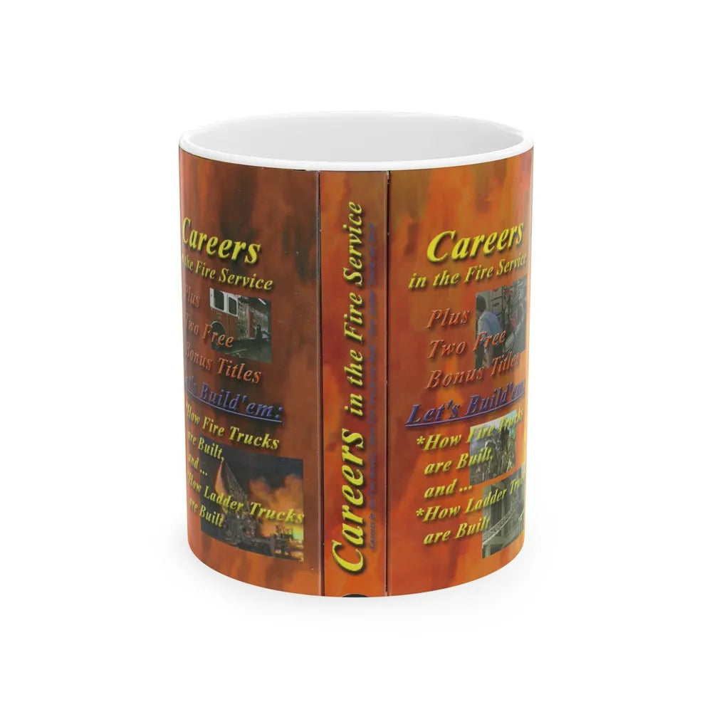 CAREERS IN THE FIRE SERVICE (VHS COVER) - White Coffee Mug-11oz-Go Mug Yourself