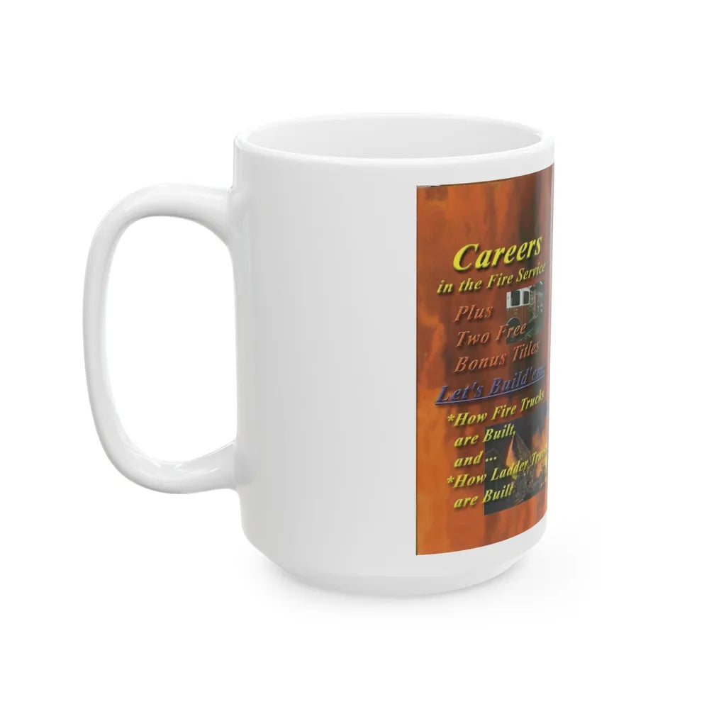 CAREERS IN THE FIRE SERVICE (VHS COVER) - White Coffee Mug-Go Mug Yourself