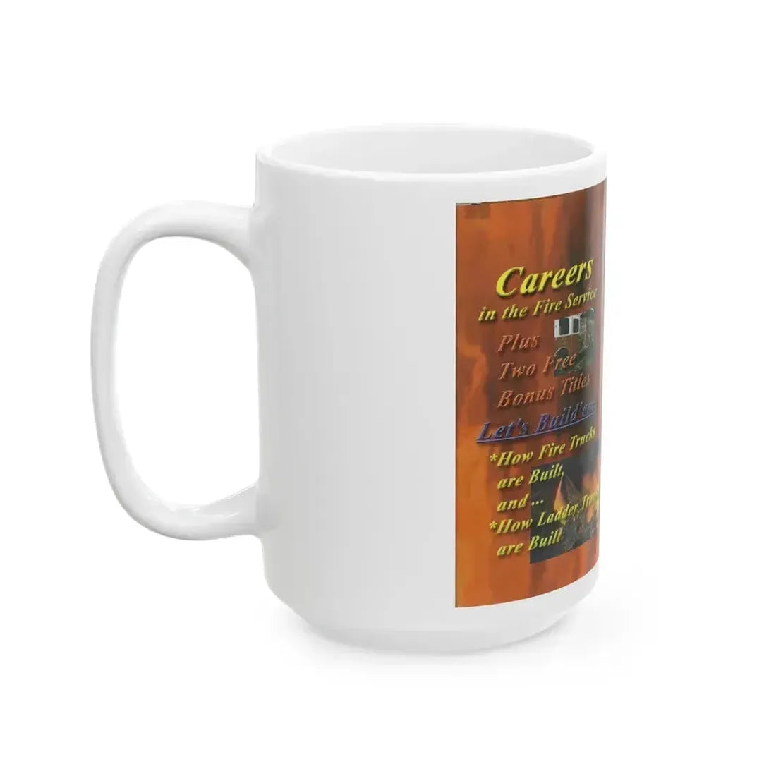 CAREERS IN THE FIRE SERVICE (VHS COVER) - White Coffee Mug - Go Mug Yourself