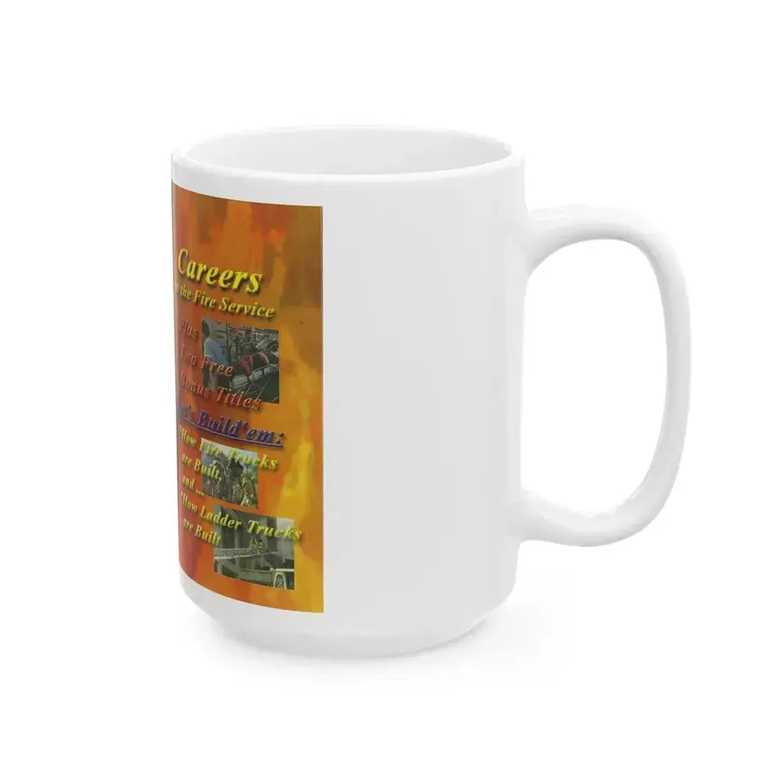 CAREERS IN THE FIRE SERVICE (VHS COVER) - White Coffee Mug - Go Mug Yourself