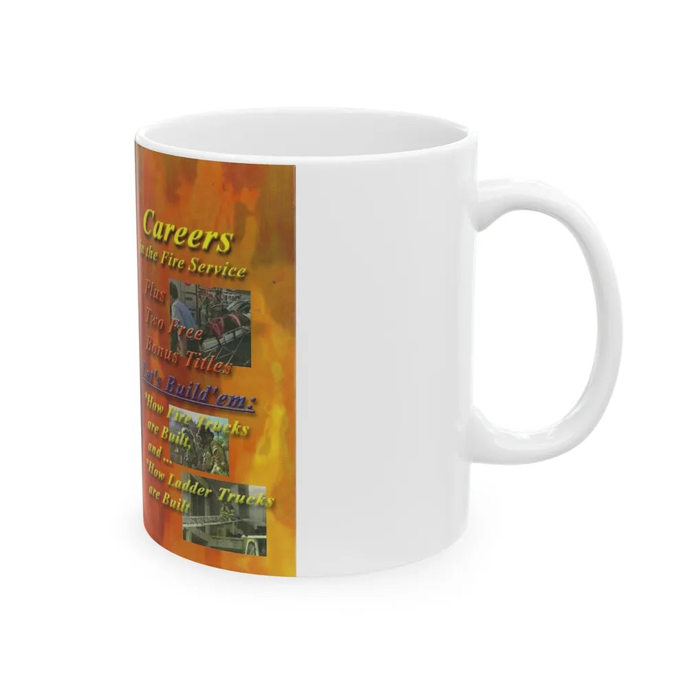 CAREERS IN THE FIRE SERVICE (VHS COVER) - White Coffee Mug-Go Mug Yourself