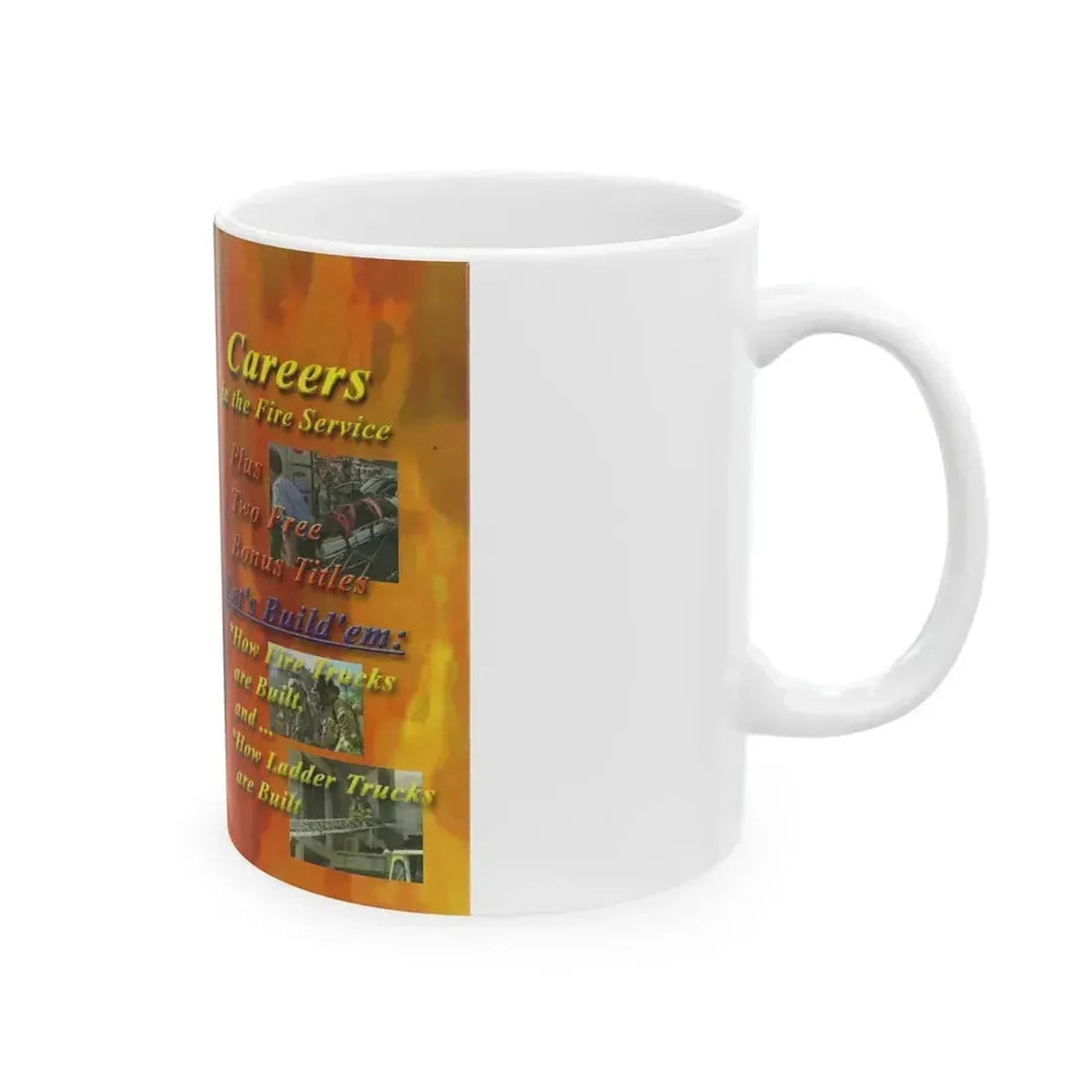 CAREERS IN THE FIRE SERVICE (VHS COVER) - White Coffee Mug - Go Mug Yourself