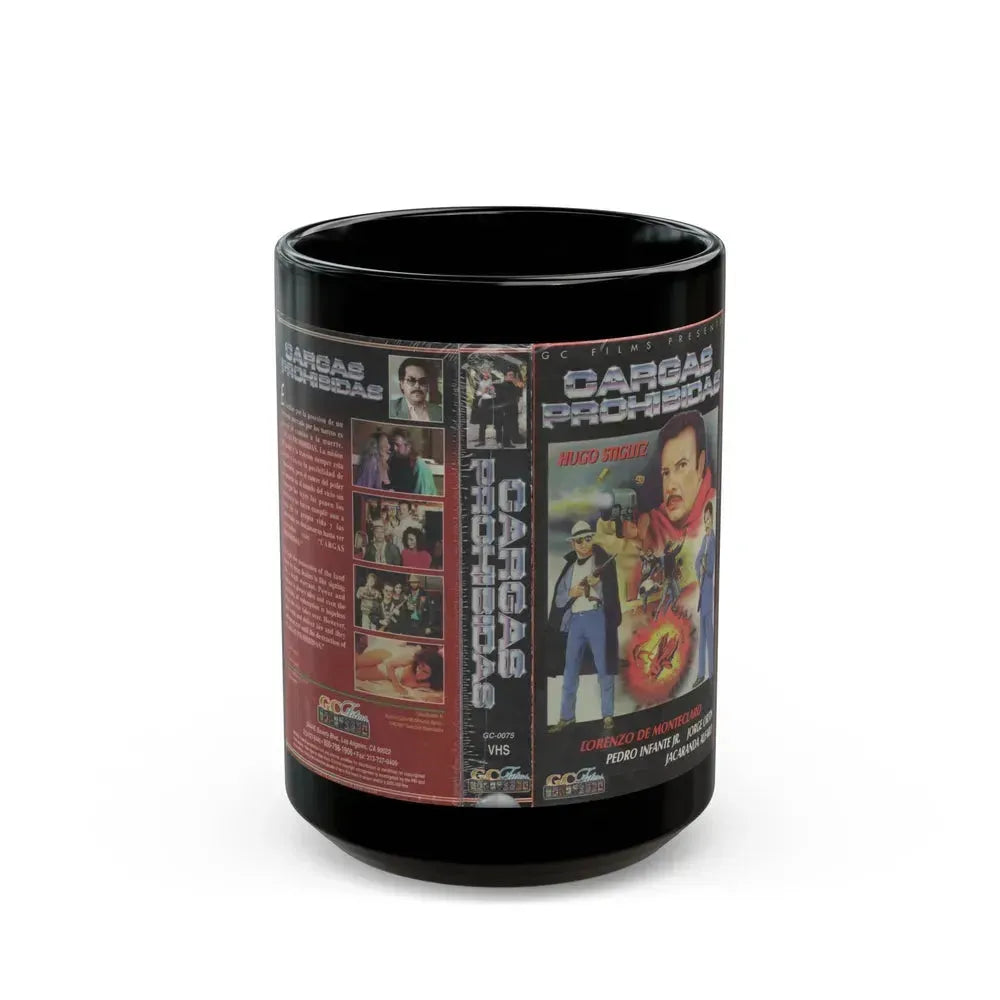 CARGAS PROHIBIDAS (VHS COVER) - Black Coffee Mug 15oz - Go Mug Yourself
