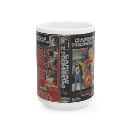 CARGAS PROHIBIDAS (VHS COVER) - White Coffee Mug 15oz - Go Mug Yourself