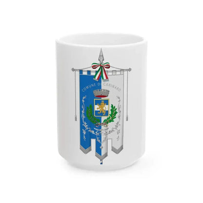 Carinaro-Gonfalone (Italy) White Coffee Mug 15oz - Go Mug Yourself