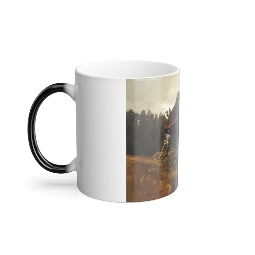 Carl Coven Schirm (1852-1928) Decayed Sheepfold- oil on canvas 1908 - Color Changing Mug 11oz-Go Mug Yourself