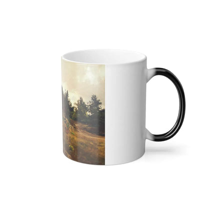 Carl Coven Schirm (1852-1928) Decayed Sheepfold- oil on canvas 1908 - Color Changing Mug 11oz-Go Mug Yourself