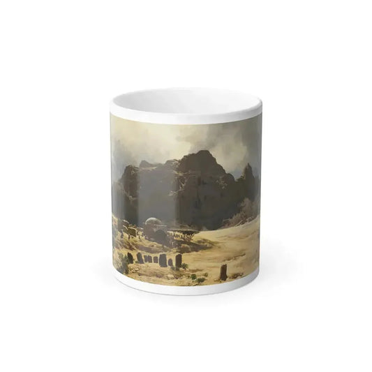 Carl Coven Schirm (1852-1928) SINAI LANDSCAPE WITH THE MOUNTAIN JEBEL EL-DEIR AND THE TOMB - Color Changing Mug 11oz 11oz - Go Mug Yourself
