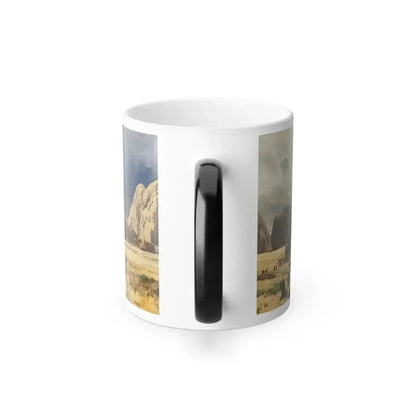 Carl Coven Schirm (1852-1928) SINAI LANDSCAPE WITH THE MOUNTAIN JEBEL EL-DEIR AND THE TOMB - Color Changing Mug 11oz - Go Mug Yourself