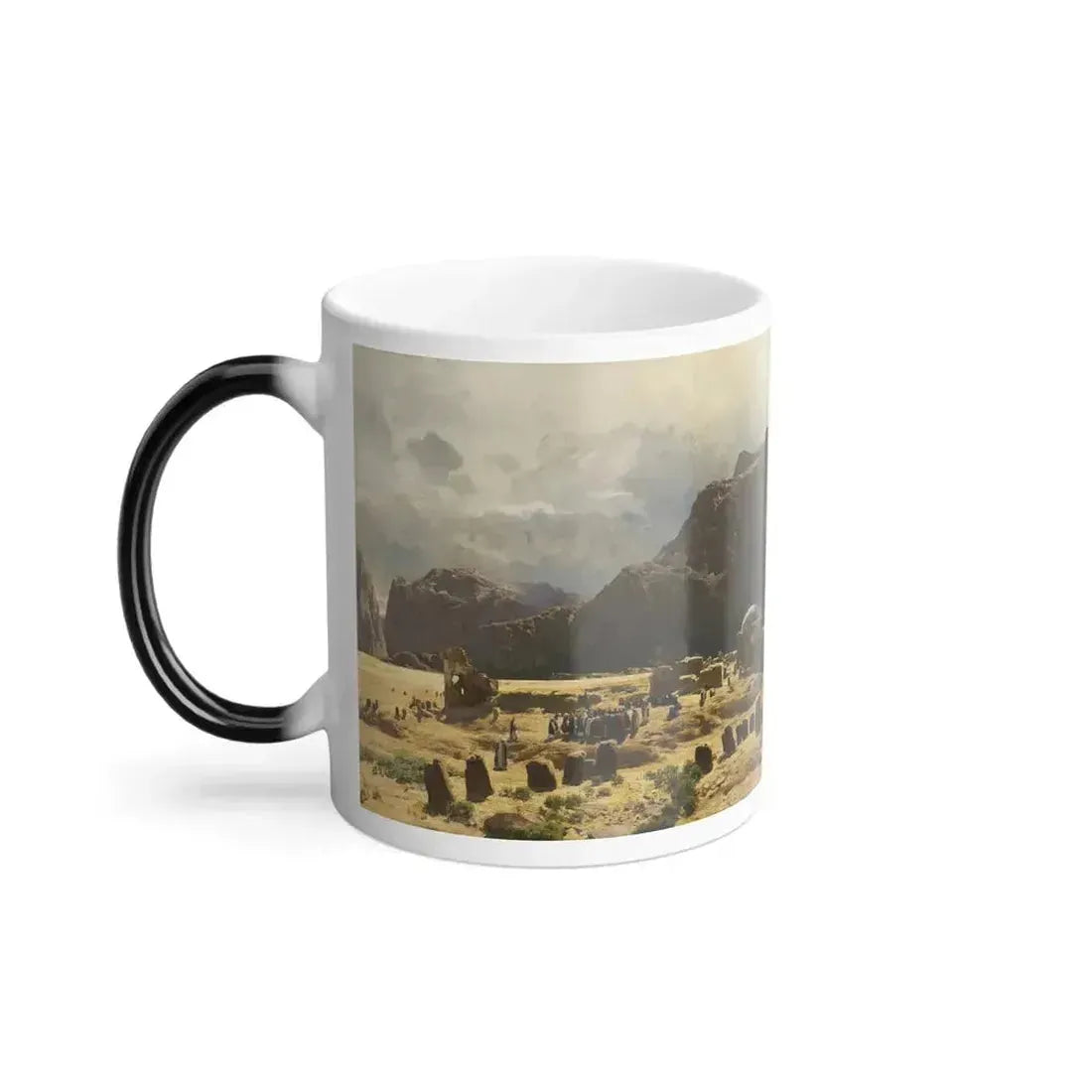 Carl Coven Schirm (1852-1928) SINAI LANDSCAPE WITH THE MOUNTAIN JEBEL EL-DEIR AND THE TOMB - Color Changing Mug 11oz - Go Mug Yourself