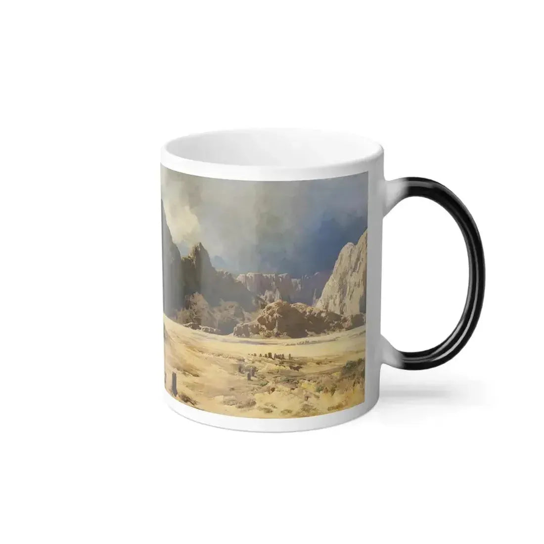Carl Coven Schirm (1852-1928) SINAI LANDSCAPE WITH THE MOUNTAIN JEBEL EL-DEIR AND THE TOMB - Color Changing Mug 11oz - Go Mug Yourself