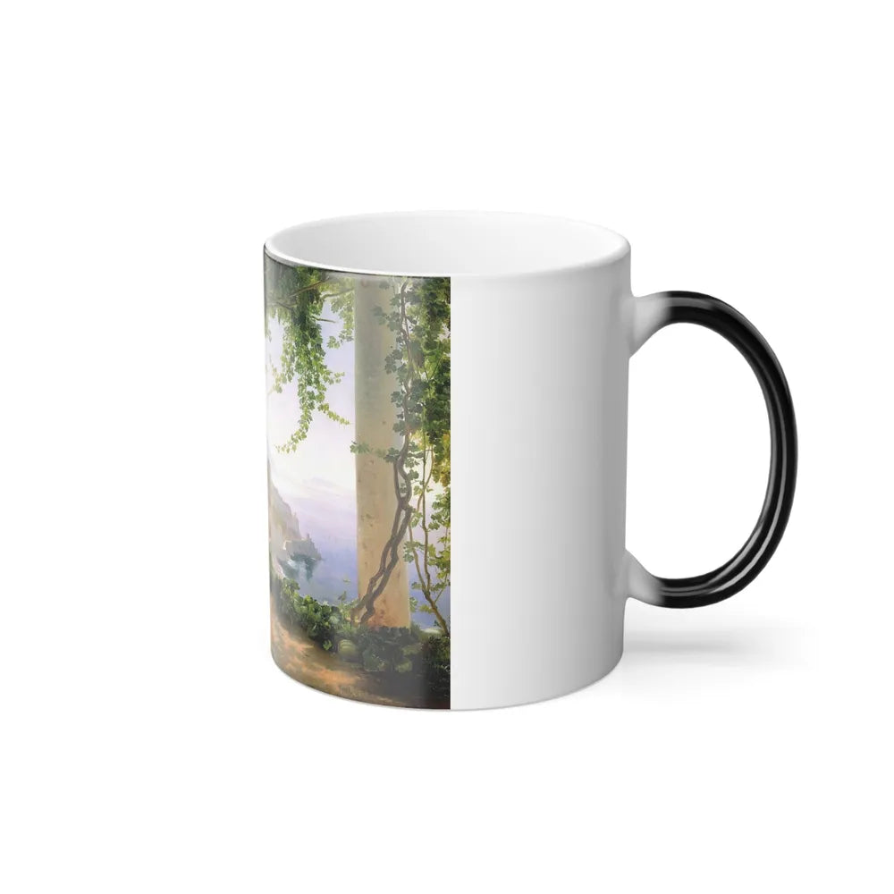 Carl Frederic Aagaard (1833-1895) Amalfi dia cappuccini - olio su tela - Color Changing Mug 11oz-Go Mug Yourself