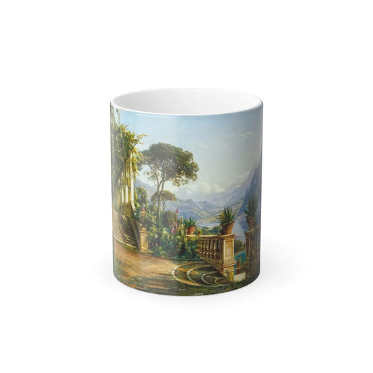 Carl Frederic Aagaard (1838-1895) Lodge on Lake Como - Oil on Canvas - Color Changing Mug 11oz-11oz-Go Mug Yourself