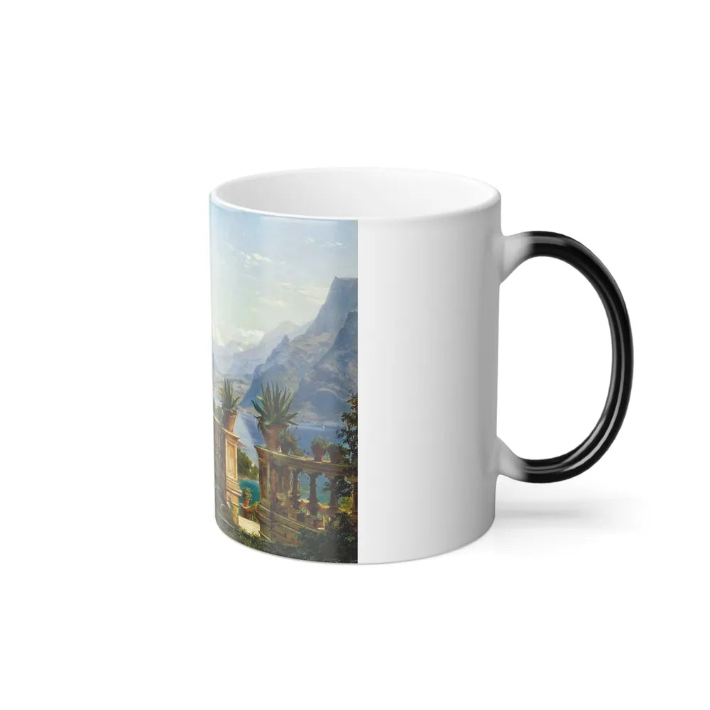 Carl Frederic Aagaard (1838-1895) Lodge on Lake Como - Oil on Canvas - Color Changing Mug 11oz-Go Mug Yourself