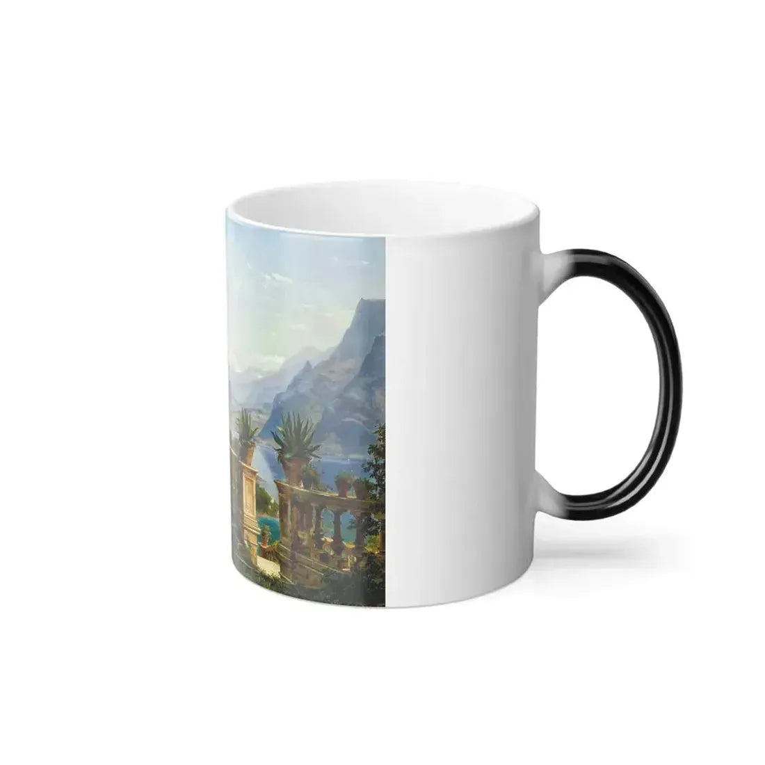 Carl Frederic Aagaard (1838-1895) Lodge on Lake Como - Oil on Canvas - Color Changing Mug 11oz - Go Mug Yourself