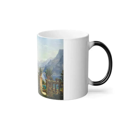 Carl Frederic Aagaard (1838-1895) Lodge on Lake Como - Oil on Canvas - Color Changing Mug 11oz - Go Mug Yourself