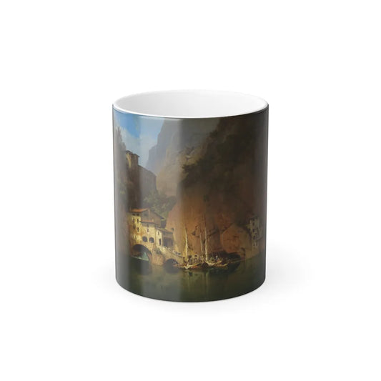 Carl Friedrich Heinzmann (1795-1846) Fishermen on an Italian Lake - Color Changing Mug 11oz-11oz-Go Mug Yourself