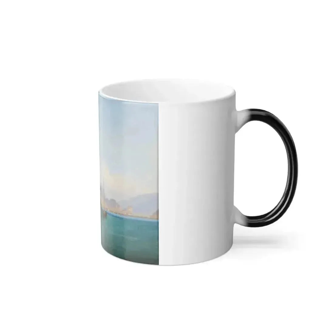 Carl Friedrich Heinzmann (1795-1846) The Ponale Osteria on Lake Garda - Oil on Canvas 1844 - Color Changing Mug 11oz - Go Mug Yourself