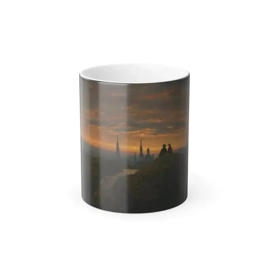 Carl Gustav Carus (1789-1869) Blick auf Dresden bei Sonnenuntergang - Oil on Canvas c1822 - Color Changing Mug 11oz 11oz - Go Mug Yourself