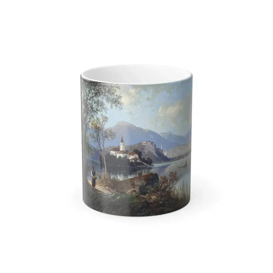 Carl Hasch (1834-1897) Blick auf den Bleder See -  oil on cardboard - Color Changing Mug 11oz Default Title 11oz - Go Mug Yourself