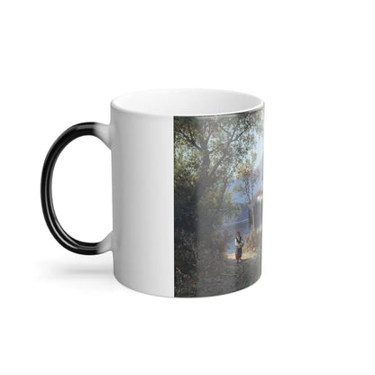 Carl Hasch (1834-1897) Blick auf den Bleder See - oil on cardboard - Color Changing Mug 11oz-Go Mug Yourself