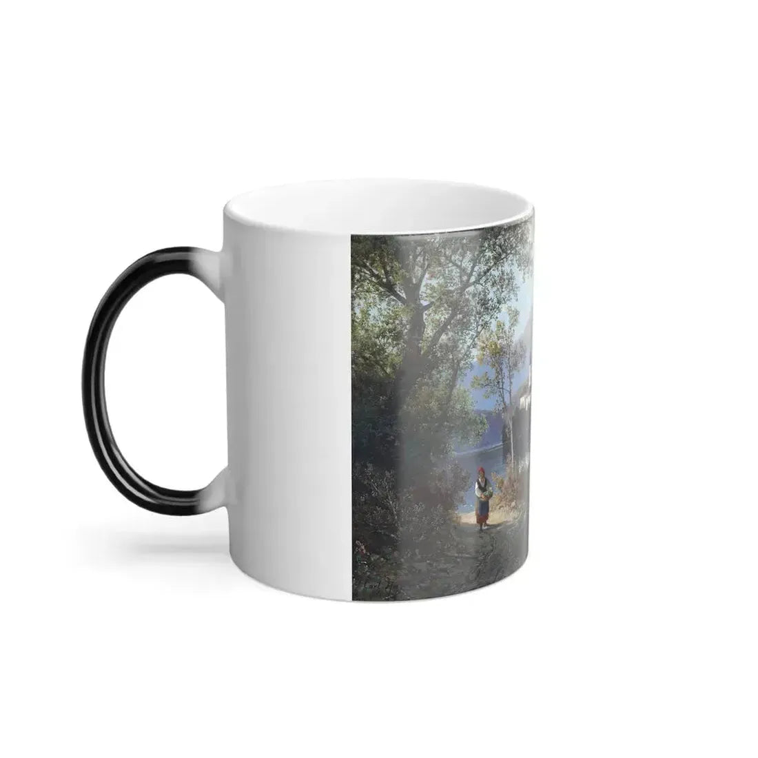Carl Hasch (1834-1897) Blick auf den Bleder See -  oil on cardboard - Color Changing Mug 11oz - Go Mug Yourself