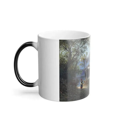 Carl Hasch (1834-1897) Blick auf den Bleder See -  oil on cardboard - Color Changing Mug 11oz - Go Mug Yourself