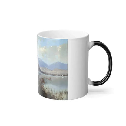 Carl Hasch (1834-1897) Blick auf den Bleder See -  oil on cardboard - Color Changing Mug 11oz - Go Mug Yourself