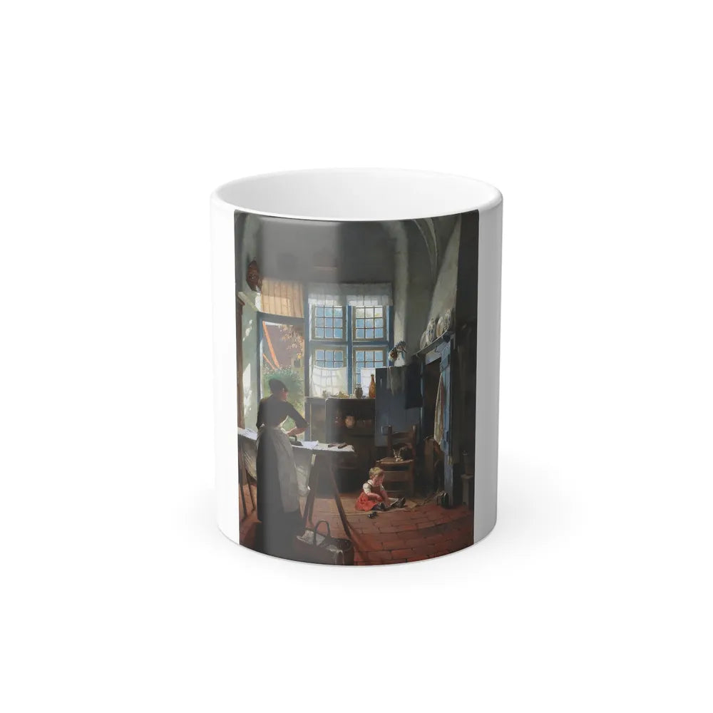 Carl Henrik Nordenberg (1857-1928) A Family Idyll - Oil on Canvas - Color Changing Mug 11oz-11oz-Go Mug Yourself