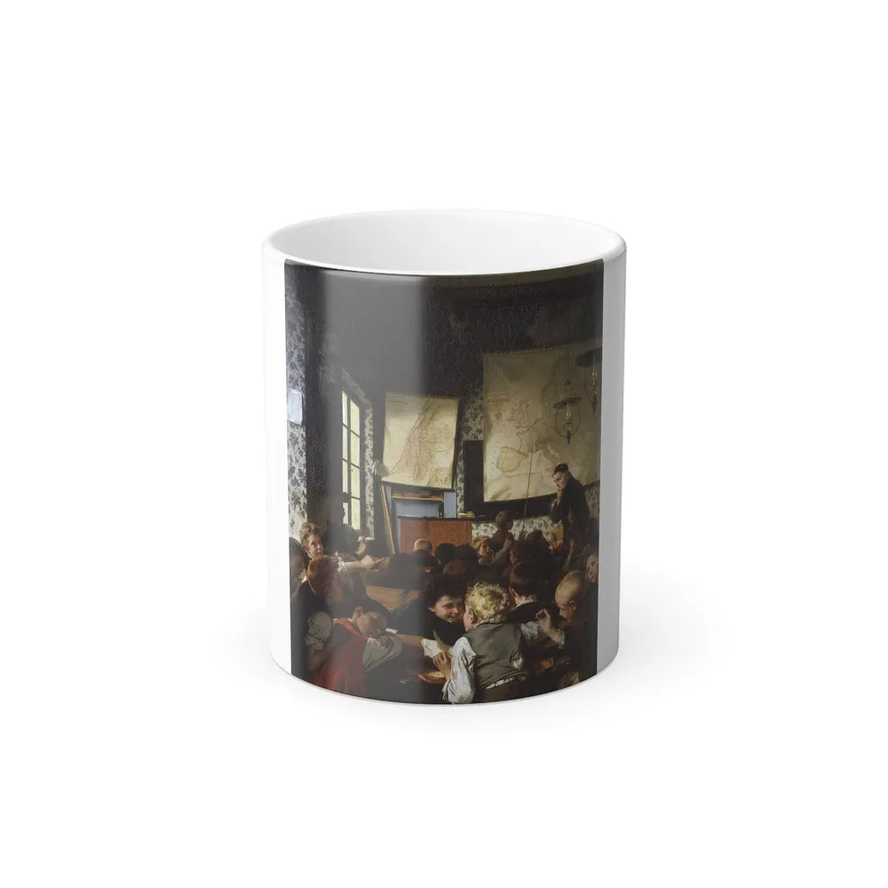 Carl Hertel (1837-1895) Young Germany in School - Oil on canvas - Color Changing Mug 11oz-11oz-Go Mug Yourself