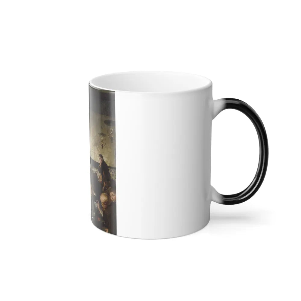 Carl Hertel (1837-1895) Young Germany in School - Oil on canvas - Color Changing Mug 11oz-Go Mug Yourself