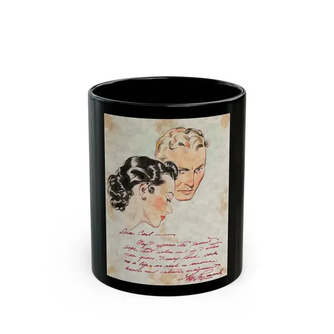 Carl Laemmle Sketch (c. 1937) - Black Coffee Mug 11oz - Go Mug Yourself