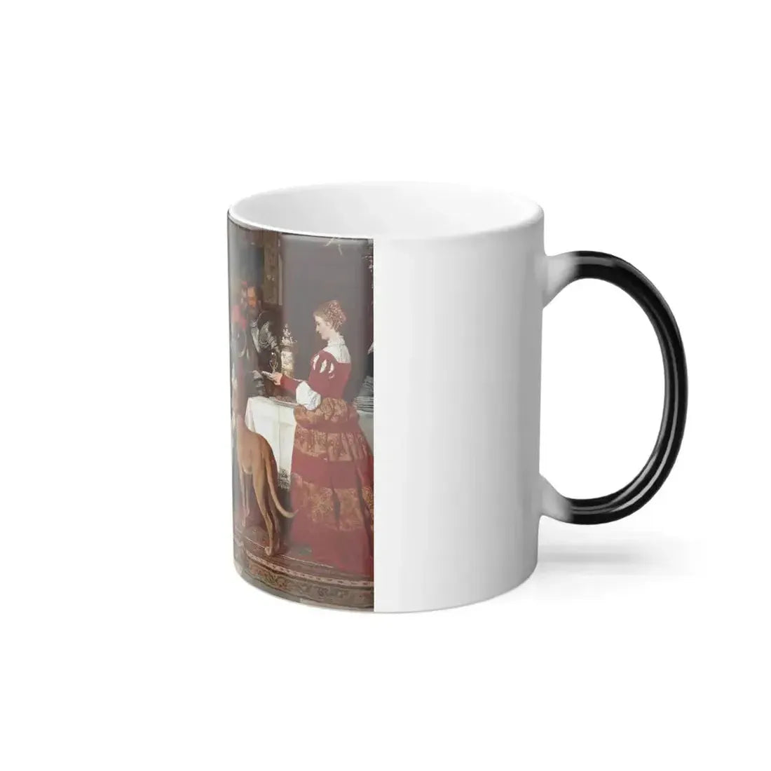 Carl Ludwig Friedrich Becker (1820-1900) Jakob Fugger Burns the Notes of Charles V - Oil on canvas 1866 - Color Changing Mug 11oz - Go Mug Yourself